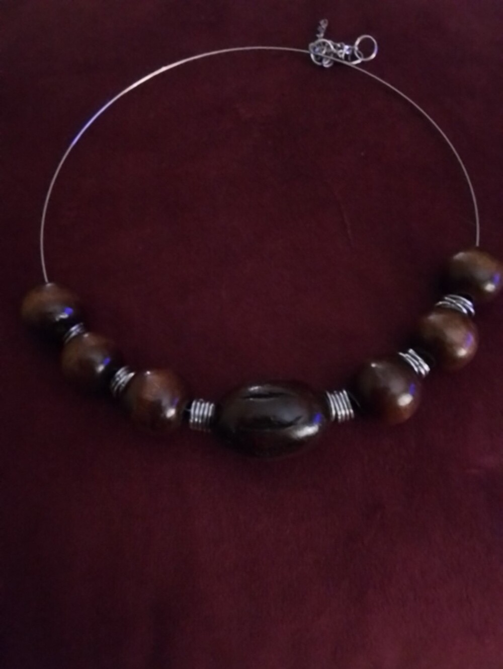 Handmade Brown Beaded Choker Necklace